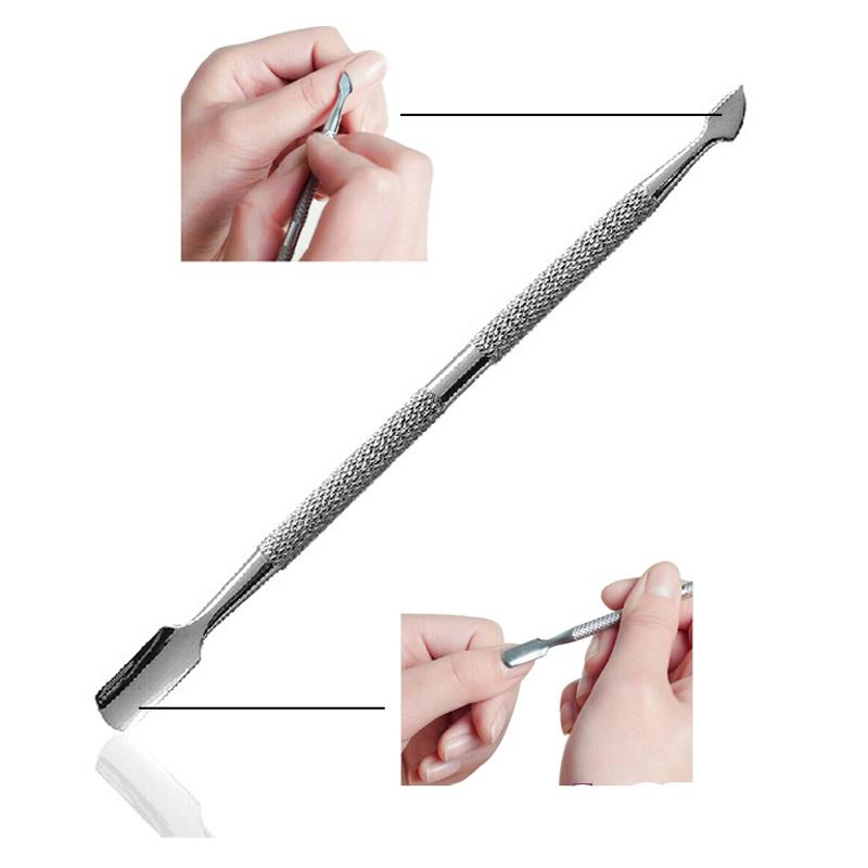 Set Stainless Steel Double Sided Cuticle Pushers