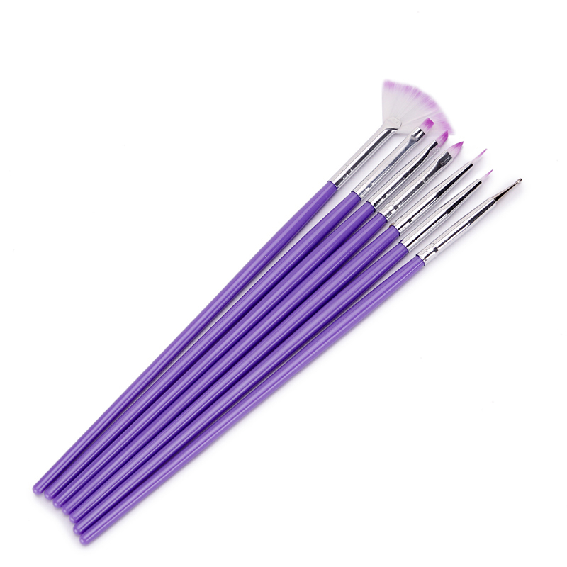 Set Purple Nail Brushes for Painting