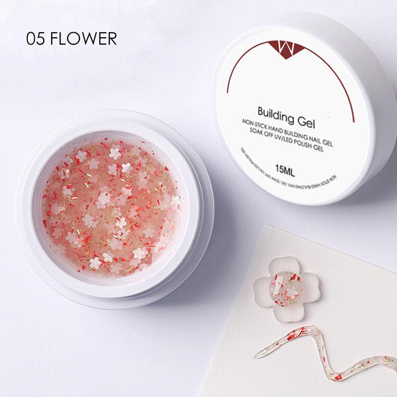 15ml non-stick hand Solid Nail Extension Gel White Clear Pink Builder Construction Extend  Gel for Nail Prolong for Home (Copy)