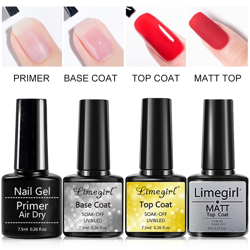 Limegirl Base Coat, Top Coat & Matt Top Coat With Primer - Limegirlstore