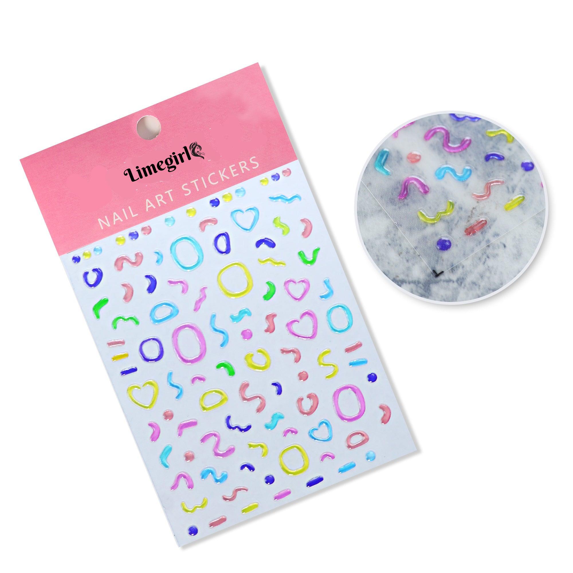 5D Jelly Heart Round nail stickers Japanese vintage nail stickers Jelly tulip jewelry Nail art sticker Manicure