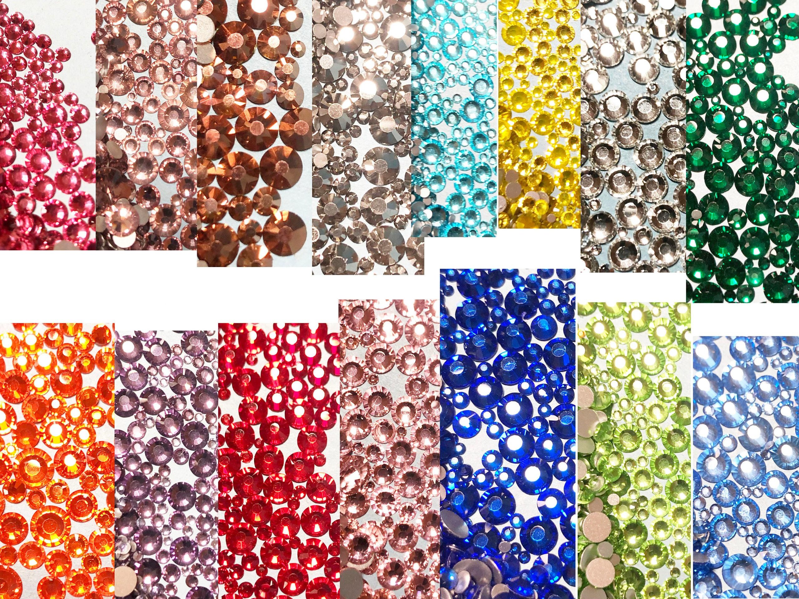 High quality Hotfix Rhinestone Crystal clear SS6-SS30 Mix size Crystals and stones 1000pcs/lot for clothes DIY free shipping