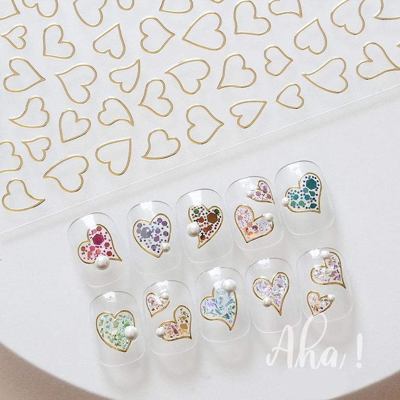 Heart 3D Nail art stickers - Limegirlstore