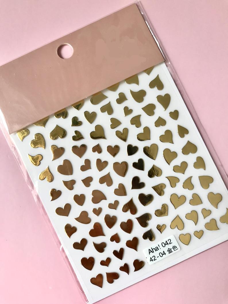 1Sheet Hollow Heart Metal Frame Nail Art 3D Stickers Nail Decals Nails Manicure Japanese Design DIY Accessories