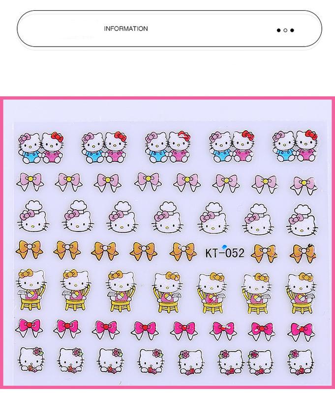 Kawaii Sanrio Mini Nail Stickers Hello Kitty Cartoon Stickers Laptop Stationery Waterproof Diy Decal Kid Toy Cute Girl Ornaments