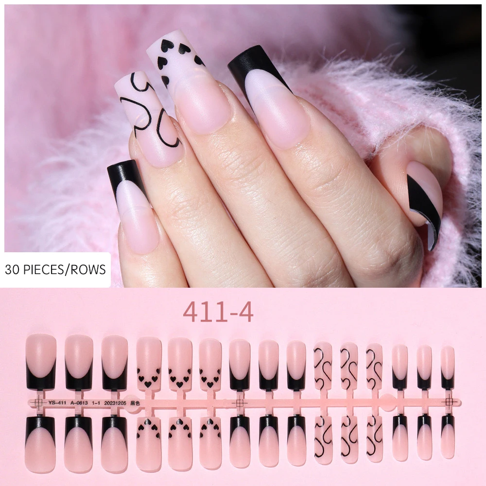 120pcs Medium Square French Press on Nail Brown Pink Base Colors Matte Fake Gel Nail Tips Fit Woman Girls Acrylic False Nails