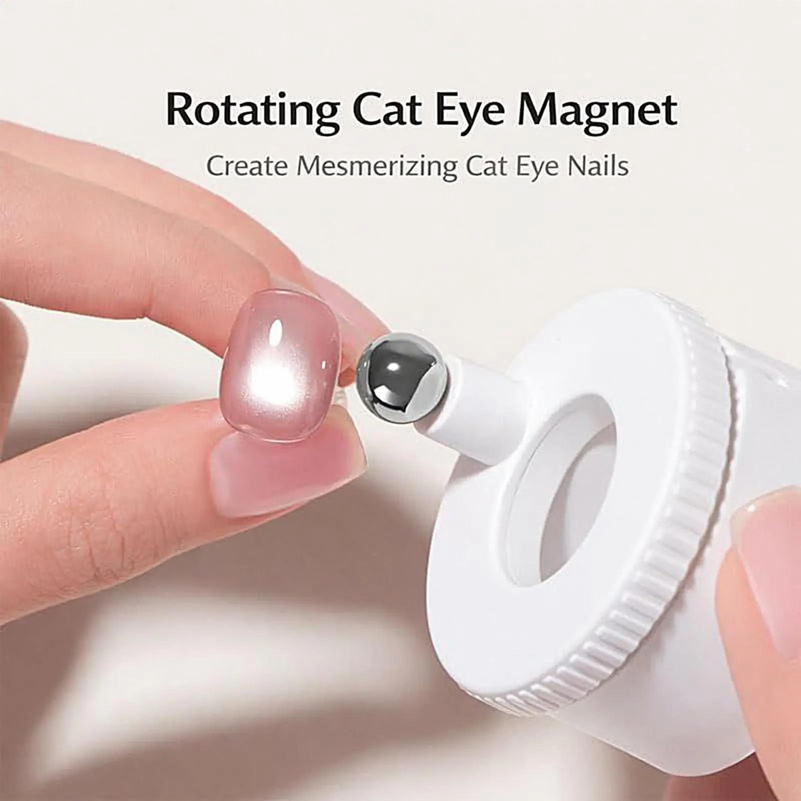 Rotating Cat Eye Nail Magnet Wide Light Glass Bead Effect Multifunctional Strong Automatic Nail Art Magnetic for Gel Nail Polish