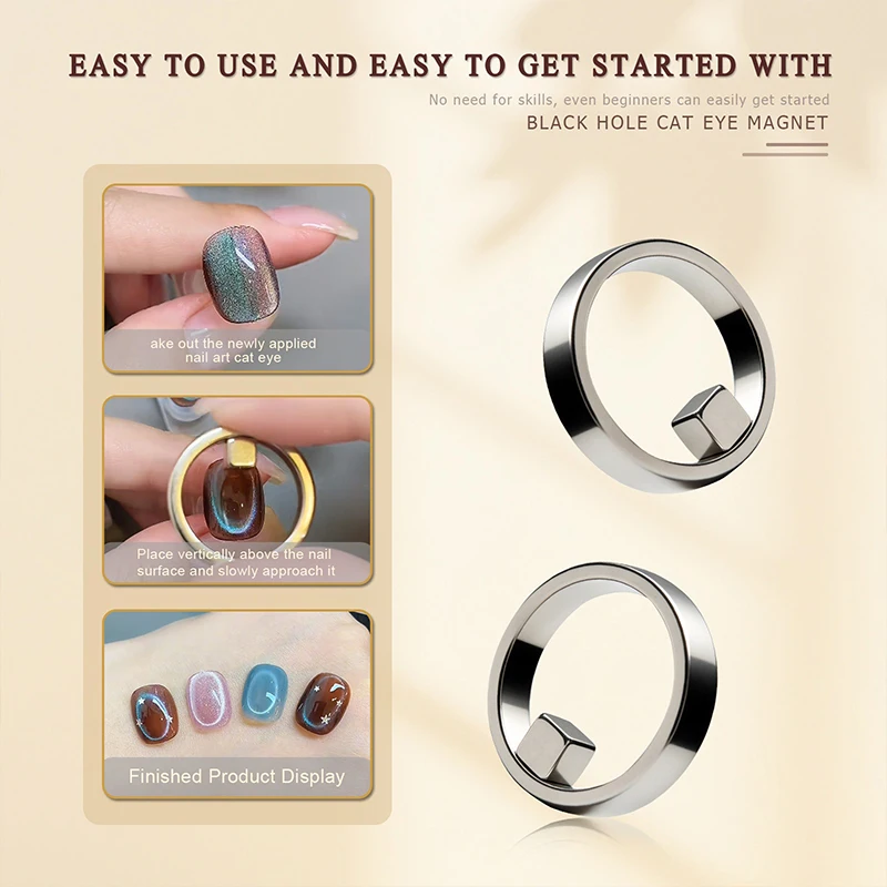 Hollow Cat Eye Magnet for Gel Nail Polish Ring Nail Art Magnet Set French Magnetic Auxiliary Tool DIY Manicure Magnetic Tool