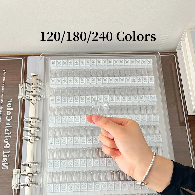 120/180/240 Colors Magnetic Tips Nail Art Swatch Book Manicure Color Test Storage Book Large Acrylic Works Display Color Card