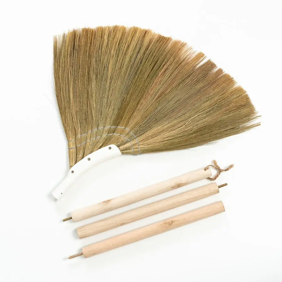 Broom Indoor Grass Broom Long Handle Broomstick for House, Garage, Office, Lobby Room, Kitchen