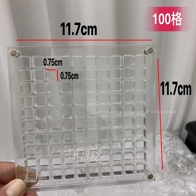 Square/Heart Hole Acrylic Nail Art Crystal Diamond Stone Jewelry Storage Box 36/64/100 Grids Nail Rhinestone Display Organizer