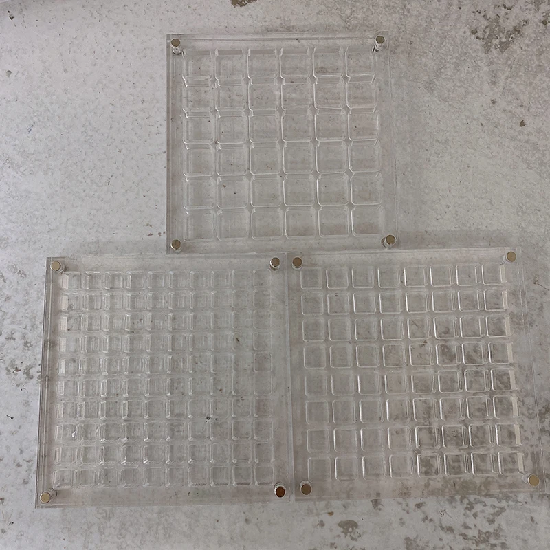 Square/Heart Hole Acrylic Nail Art Crystal Diamond Stone Jewelry Storage Box 36/64/100 Grids Nail Rhinestone Display Organizer