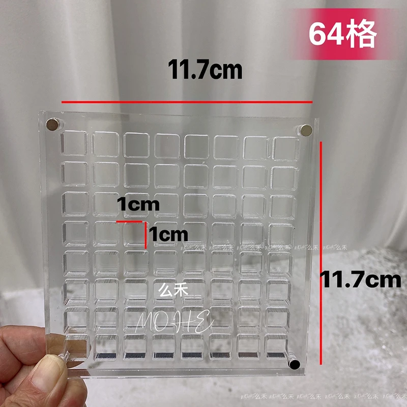 Square/Heart Hole Acrylic Nail Art Crystal Diamond Stone Jewelry Storage Box 36/64/100 Grids Nail Rhinestone Display Organizer