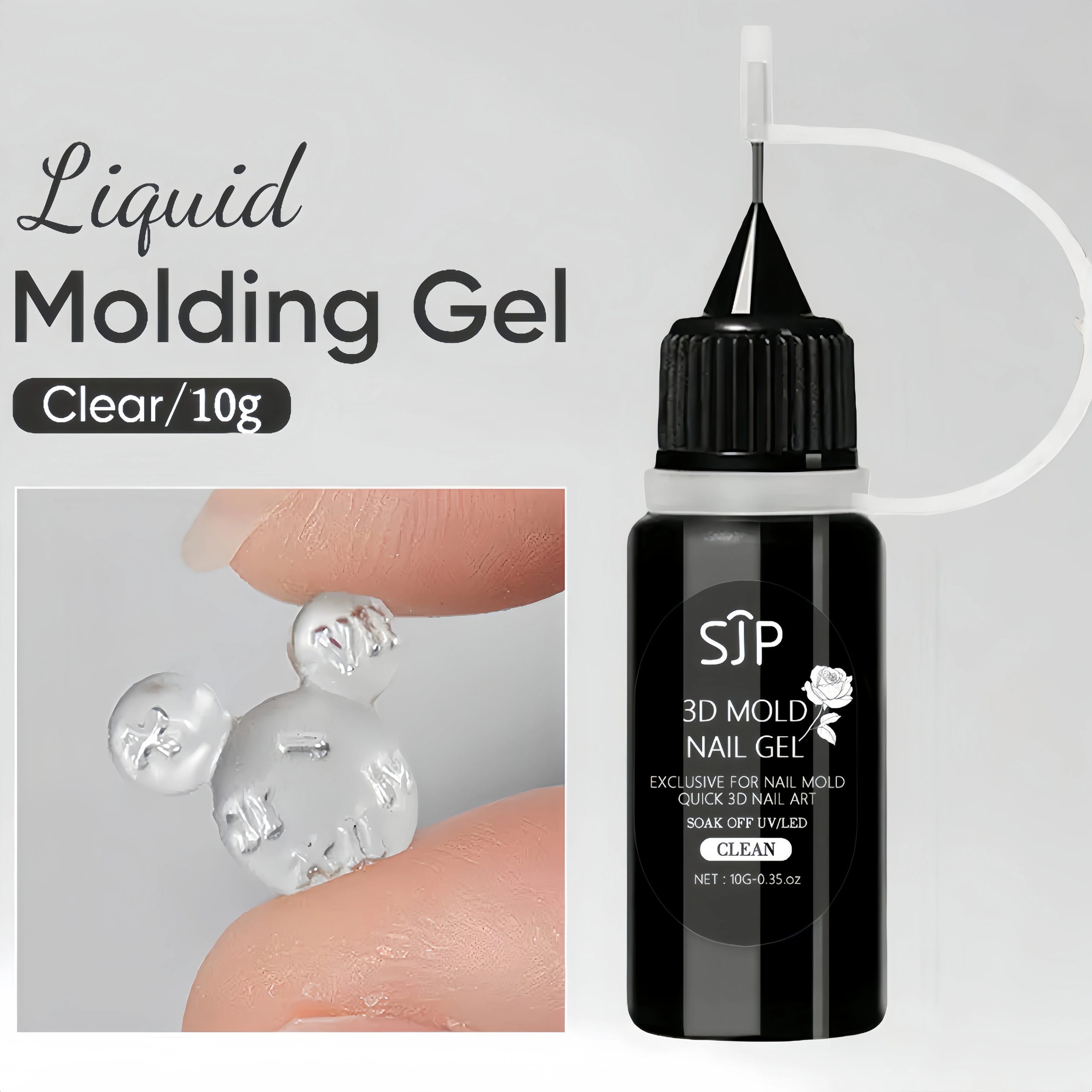 10g 3D Nail Art Gel, UV Curing Floral Design, Creative Flower Butterfly Cartoon Patterns, Manicure Gel Mold, Nail Decoration