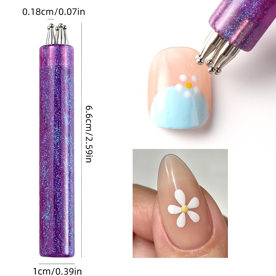 5 Point Nail Art Dotting Pen Ball Dotting Tools 5 Different Size Tips for Dots Flowers Mandalas Manicure Painting Pen Nail Tools